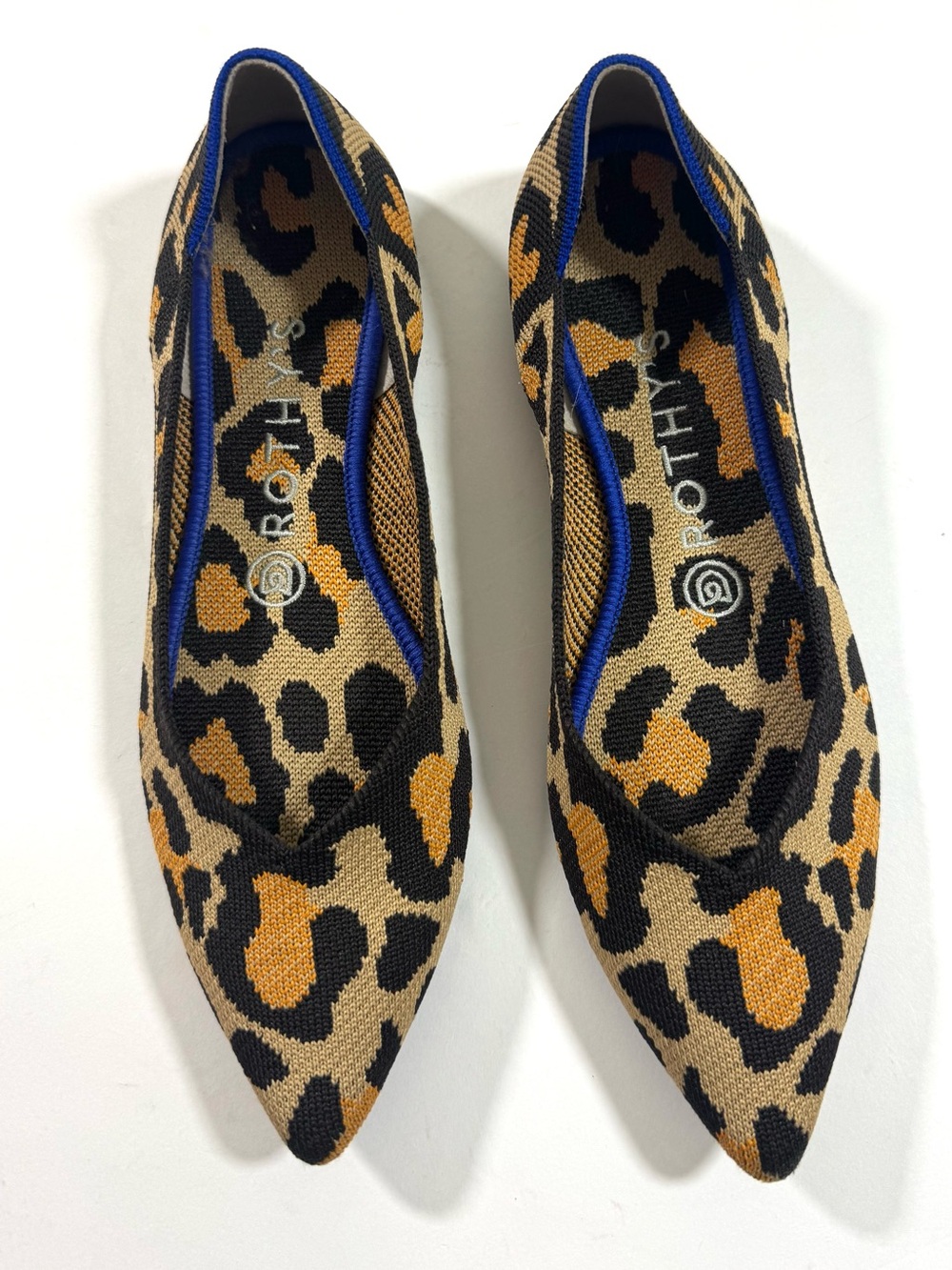 Rothy’s The Point Big Cat Flats Shoes Leopard Print - Picture 2 of 9